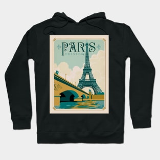 Paris France Eiffel Tower on Seine River Art Print Hoodie